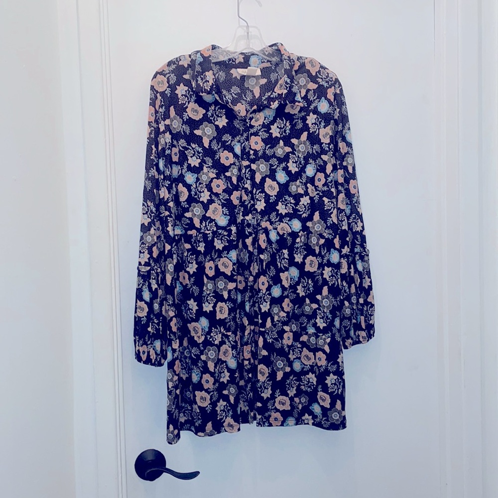 - Romantic Style and Co flowery flouncy long sleeve baby doll style 2x